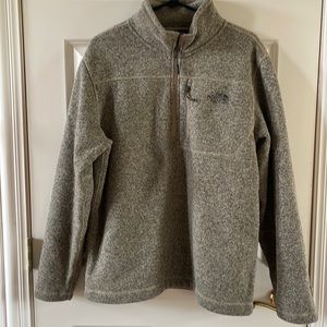 The North Face Heathered 1/4 Zip Fleece Lined Sweater, L